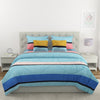 Blue 6 Pcs Striped Patterned 210 GSM Bedding Set