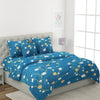 Blue 6 Pcs Floral Patterned 210 GSM Bedding Set