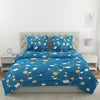 Blue 6 Pcs Floral Patterned 210 GSM Bedding Set