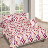 Multicolor Geometric Printed Cotton Double Queen Bedding Set With Pillow Cover