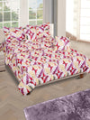 Multicolor Geometric Printed Cotton Double Queen Bedding Set With Pillow Cover