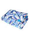 Blue & White Geometric Printed Cotton Double Queen Bedding Set With Pillow Cover