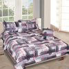 Grey & White Check Printed Cotton Double Queen Bedding Set With Pillow Cover