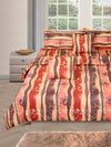 Beige & Brown Floral Printed Cotton Double Queen Bedding Set With Pillow Cover