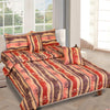 Beige & Brown Floral Printed Cotton Double Queen Bedding Set With Pillow Cover