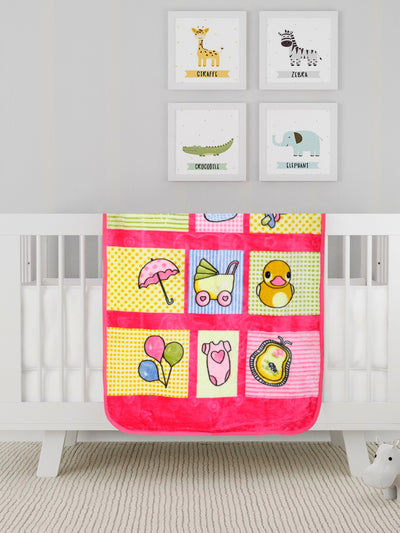Pink AC Room 300 GSM Baby Blanket Mink Microfiber Wool