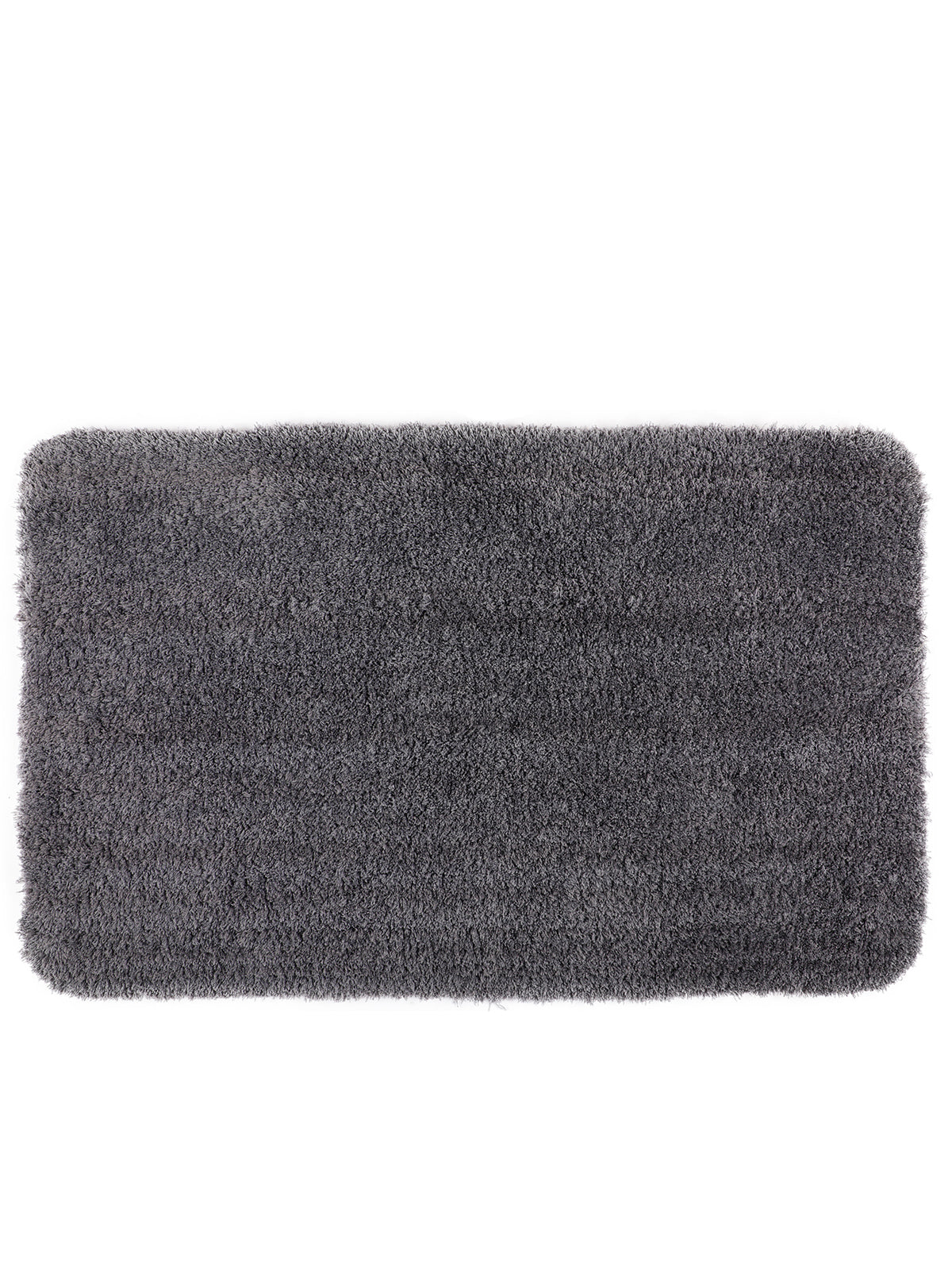 Grey Set of 1 Solid Patterned Microfiber Bathmat
