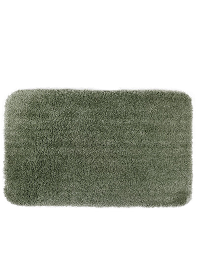 Green Set of 1 Solid Patterned Microfiber Bathmat