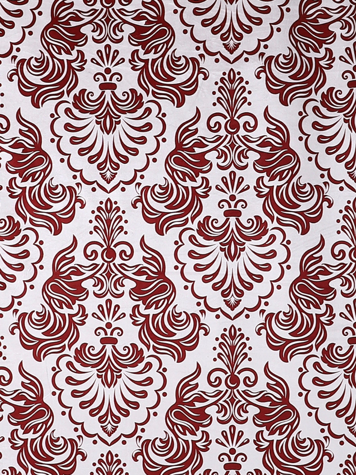 Maroon & White Double Bed Cover with 2 Pillow Covers