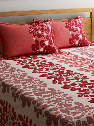 Maroon Double Bed Cover with 2 Pillow Covers