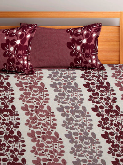 Maroon Double Bed Cover with 2 Pillow Covers