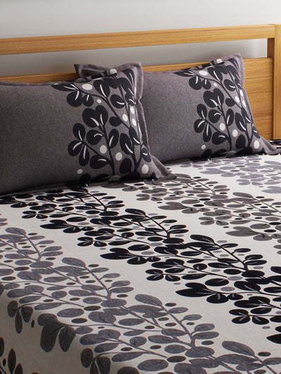 Black & Grey Double Bed Cover with 2 Pillow Covers
