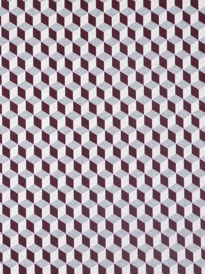 Maroon & Off White Double Bed Cover with 2 Pillow Covers