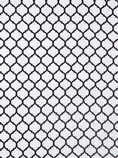 Black & Off White Double Bed Cover with 2 Pillow Covers