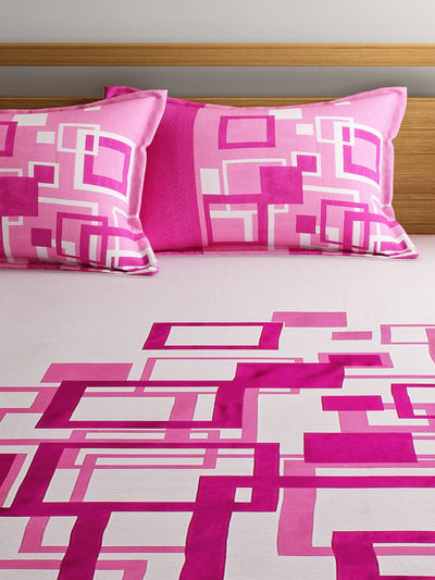 Pink Double Bed Cover with 2 Pillow Covers
