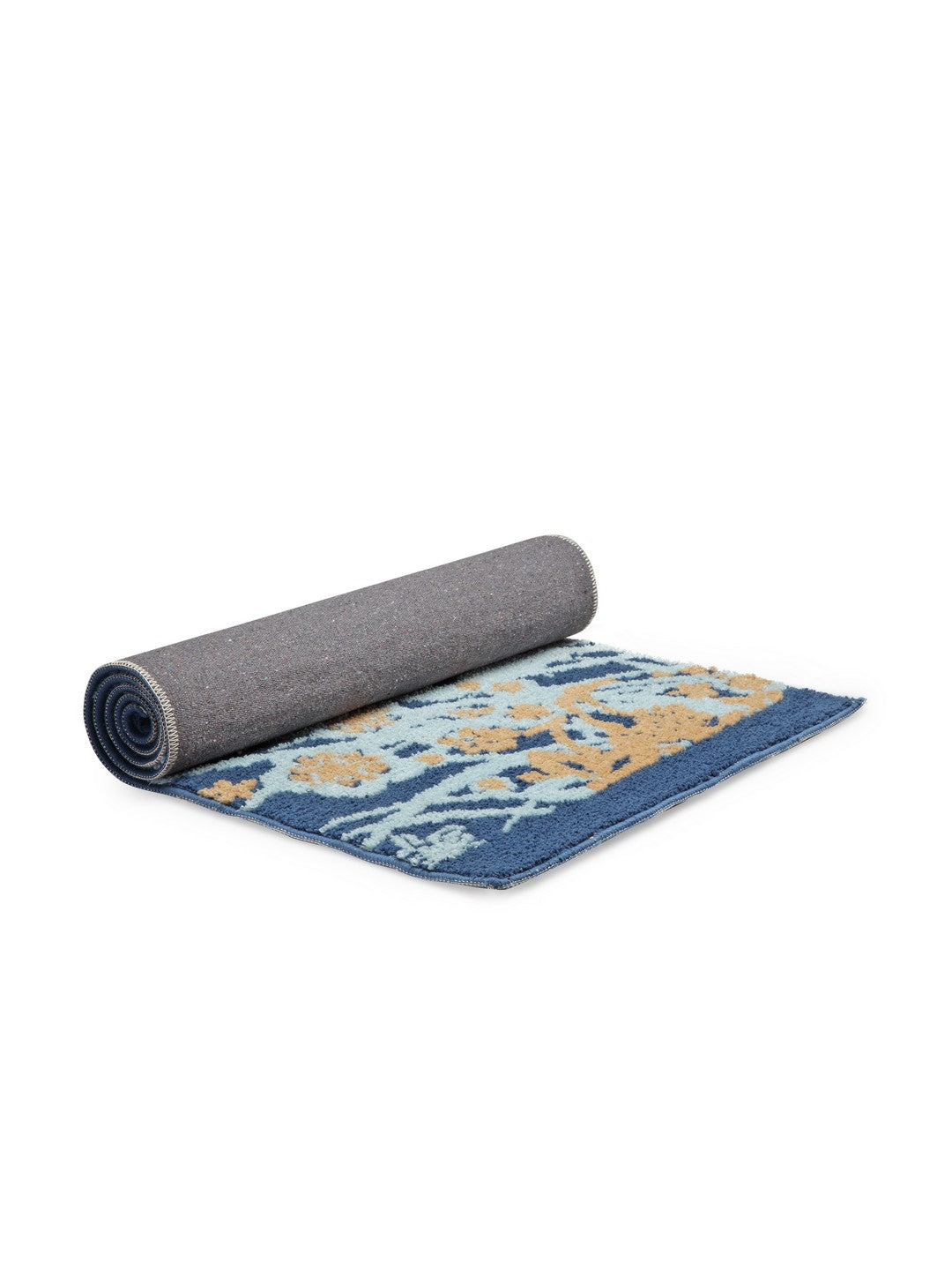 Blue 22 inch x 55 inch Floral Patterned Bed Runner
