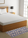 Beige & Royal Blue Microfiber Bed Runner