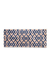 Beige & Royal Blue Microfiber Bed Runner