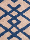 Beige & Royal Blue Microfiber Bed Runner