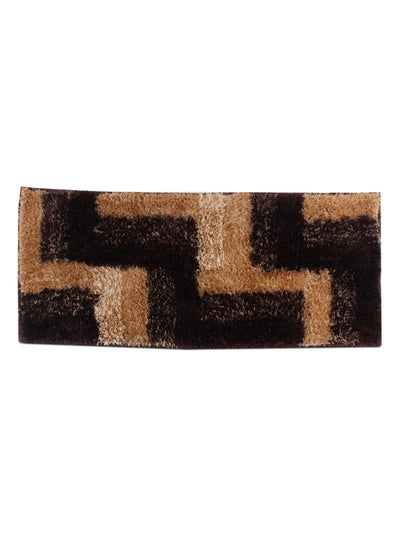 Brown & Beige 22 inch x 55 inch Geometric Patterned Bed Runner