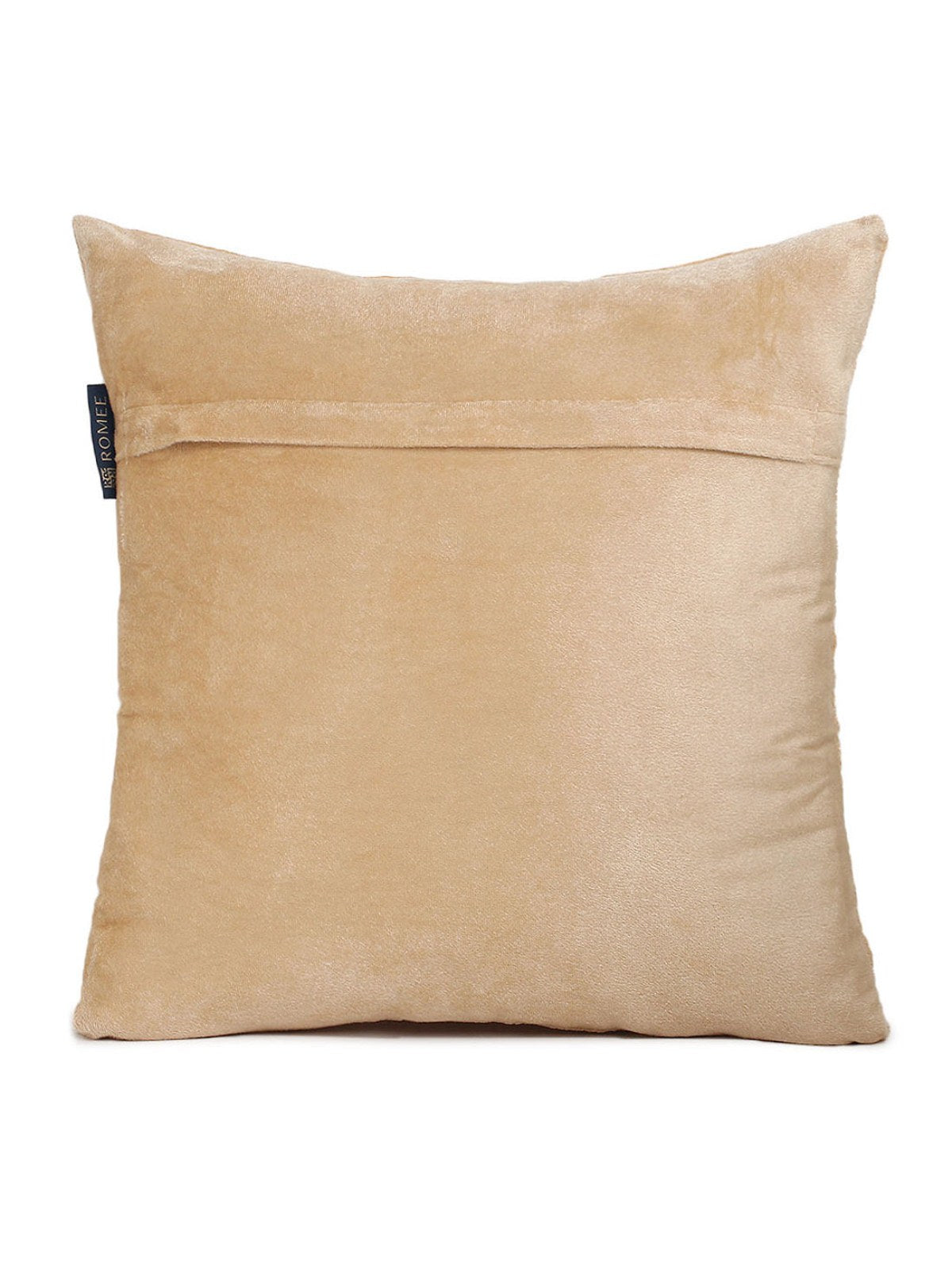 Soft Polyester Velvet Deer Patchwork Designer Cushion Covers 16x16 inches, Set of 5 - Beige