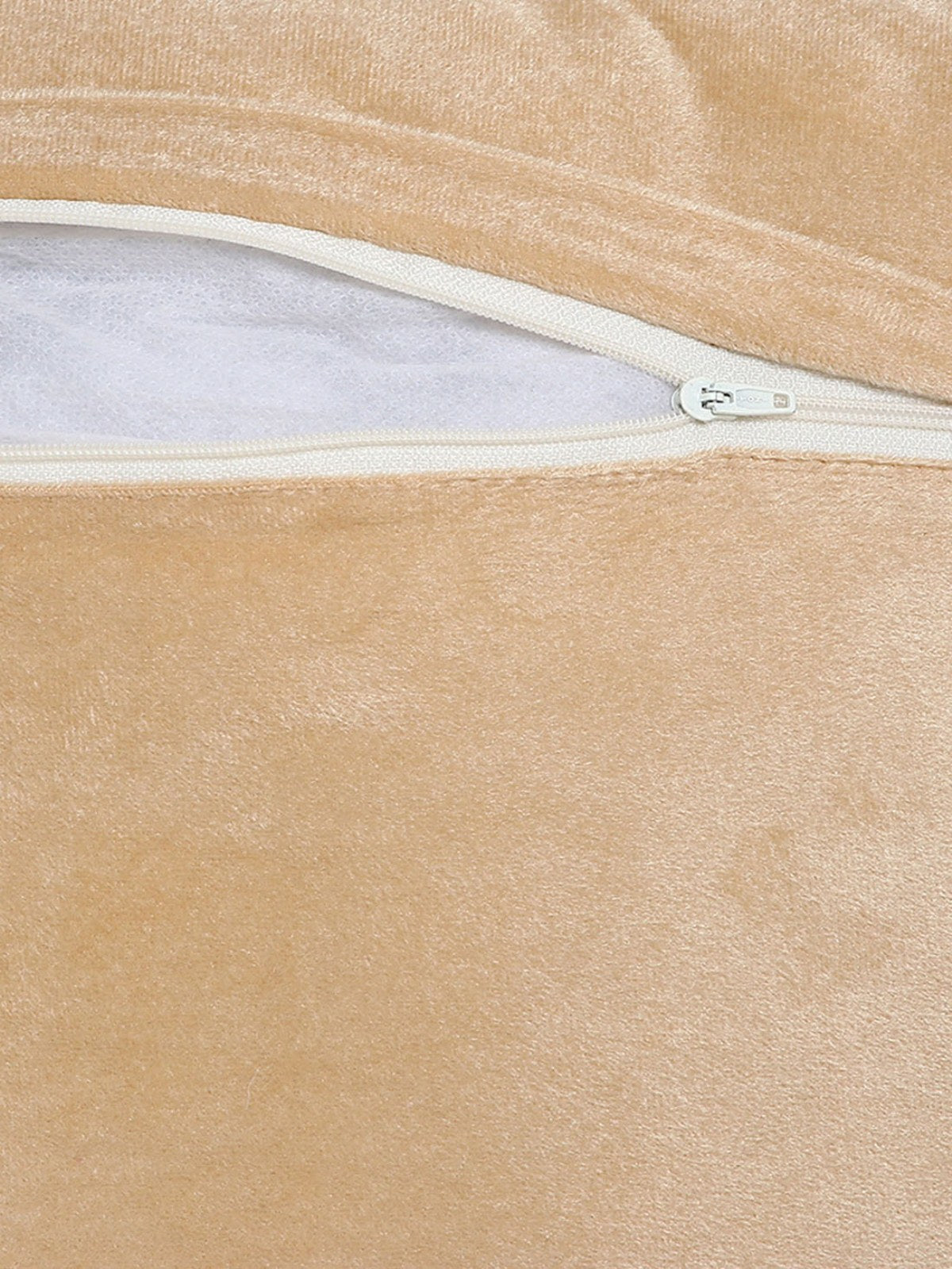 Soft Polyester Velvet Deer Patchwork Designer Cushion Covers 16x16 inches, Set of 5 - Beige