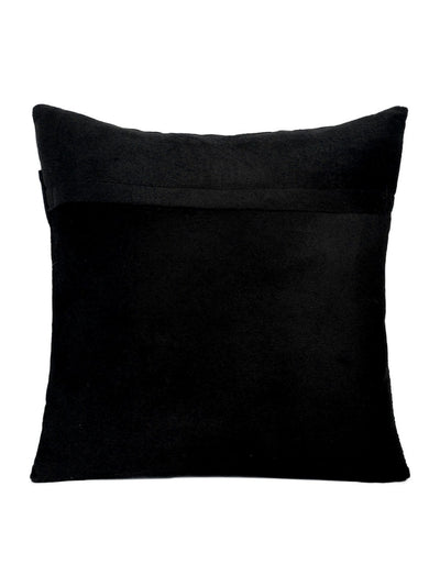 Multi Design 5 Piece Velvet Cushion Cover Set - 16" x 16", Black