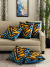 Soft Velvet Abstract Print Throw Pillow/Cushion Covers Set of 5, 16x16 inches - Multicolor