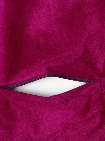 Purple Set of 5 Velvet 16 Inch x 16 Inch Cushion Covers