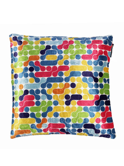 Soft Velvet Abstract Print Throw Pillow/Cushion Covers Set of 5, 16x16 inches - Multicolor