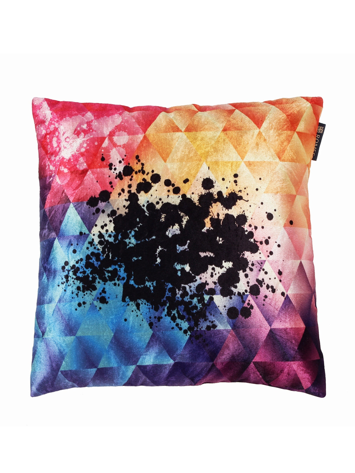 Printed Abstract 5 Piece Velvet Cushion Cover Set - 16" x 16", Multicolour