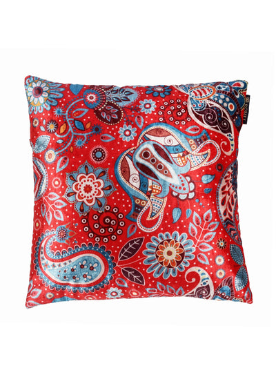 Soft Velvet Paisley Print Throw Pillow/Cushion Covers Set of 5, 16x16 inches - Multicolor
