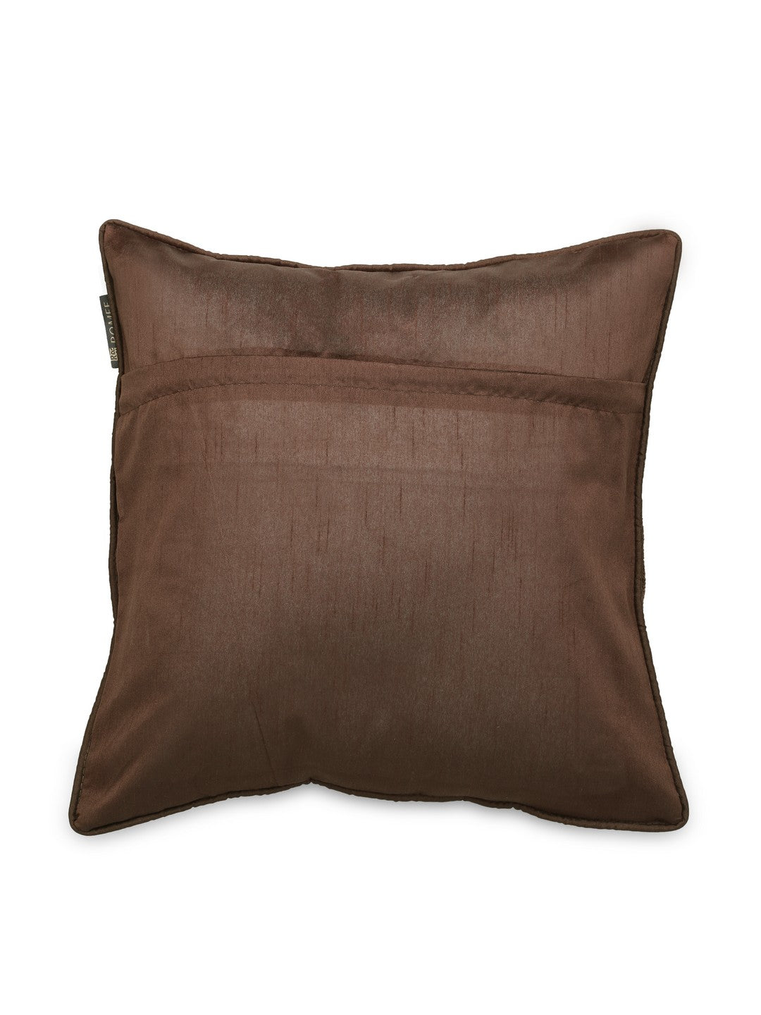 Cotton Chenille Fabric Albert Cushion Cover (16x16inch, Brown) - Set of 5