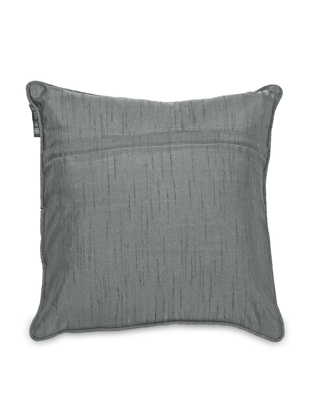 Cotton Chenille Fabric Albert Cushion Cover (Grey, 16 x 16-inches) - Set of 5