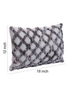 Grey Set of 2 Wool Tufted 12 Inch x 18 Inch Cushion Covers