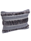 Grey Set of 2 Wool Tufted 12 Inch x 18 Inch Cushion Covers