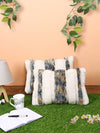 Cream & Blue Set of 2 Wool Tufted 12 Inch x 18 Inch Cushion Covers