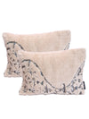 Cream & Blue Set of 2 Cushion Covers