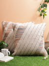 Beige Set of 2 Wool Tufted 18 Inch x 18 Inch Cushion Covers