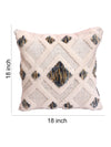 Cream Set of 2 Wool Tufted 18 Inch x 18 Inch Cushion Covers