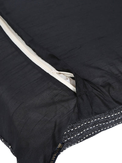 Black and Grey Set of 2 Cushion Covers 24x24 Inch