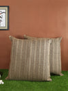 Brown and Beige Set of 2 Cushion Covers 24x24 Inch