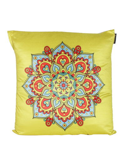 Pink and Yellow Set of 2 Cushion Covers 24x24 Inch