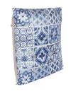 White and Blue Set of 2 Cushion Covers 24x24 Inch