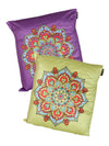 Purple and Green Set of 2 Cushion Covers 24x24 Inch