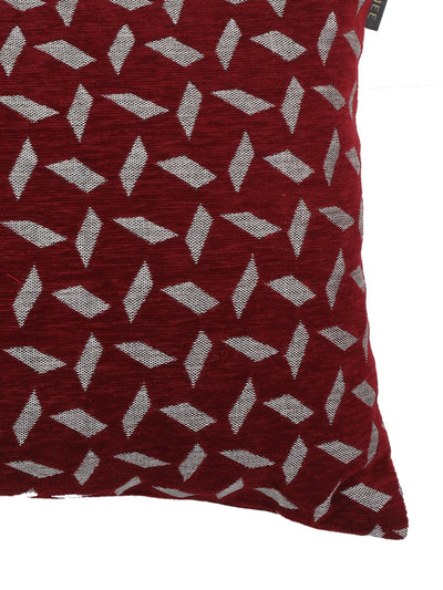 Polyester Velvet Fabric Geometric Printed Cushion Cover 16x16 Set of 5 - Maroon