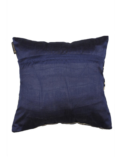 Polyester Velvet Fabric Abstract Printed Cushion Cover 16x16 Set of 5 - Navy Blue
