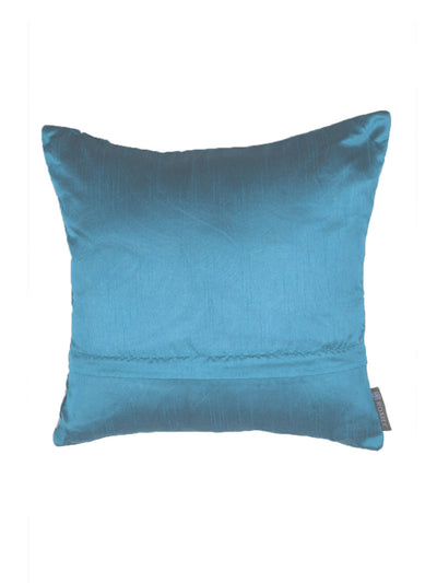 Soft Chenille Designer Ethnic Abstract Cushion Covers 16x16 inch, Set of 5 - Turquoise Blue