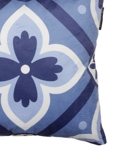Soft Velvet Abstract Printed Throw Pillow/Cushion Cover 16x16 Set of 6 - Blue