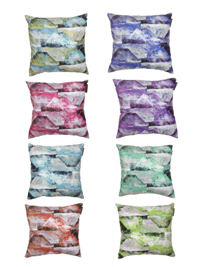 Polyester Velvet Fabric Abstract Cushion Cover 16x16 Set of 8 - Multicolor